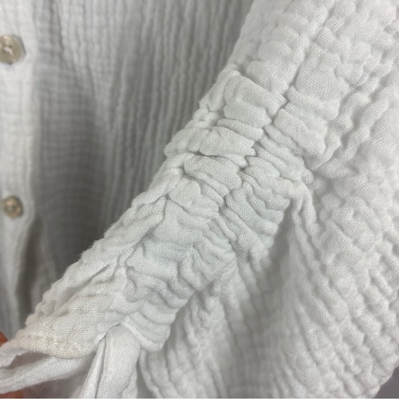 Foxcroft Waffle Knit V Neck White Blouse Medium - Picture 6 of 8